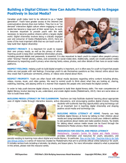 Building a Digital Citizen: How Can Adults Promote