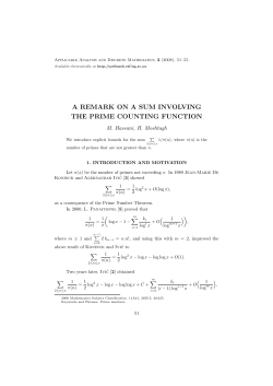 a remark on a sum involving the prime counting function