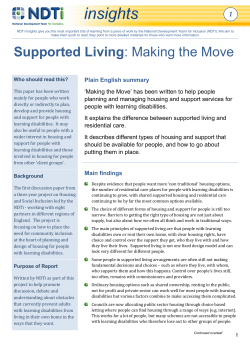 Supported Living: Making the Move
