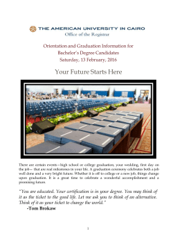 Orientation and Graduation Information for Bachelor*s Degree