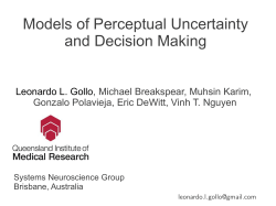 Models of Perceptual Uncertainty and Decision Making