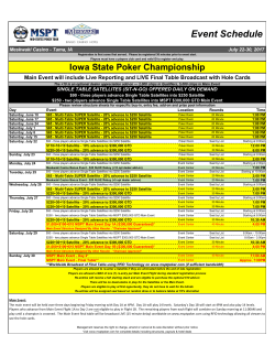 Event Schedule - Meskwaki Bingo Casino Hotel