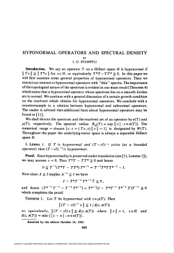 HYPONORMAL OPERATORS AND SPECTRAL DENSITY