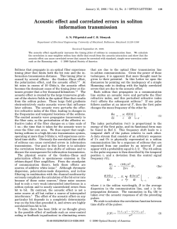 Acoustic effect and correlated errors in soliton information transmission