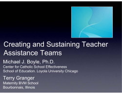 Creating and Sustaining Teacher Assistance Teams