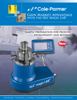 GAiN MARkEt AdvANtAGE with thE IKA&reg; MAGic LAB - Cole