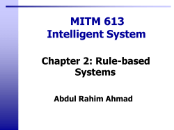 2. Rule Based Systems