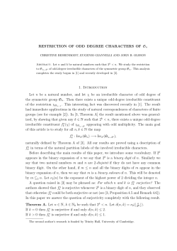 RESTRICTION OF ODD DEGREE CHARACTERS