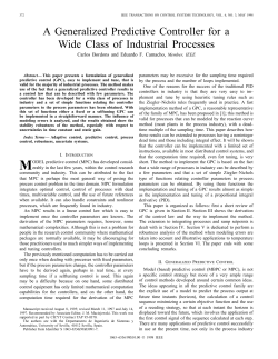 A Generalized Predictive Controller For A Wide Class Of Industrial