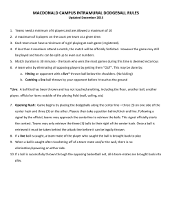 MACDONALD CAMPUS INTRAMURAL DODGEBALL RULES