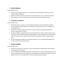 Essential Eligibility Criteria for ALL ORC trips