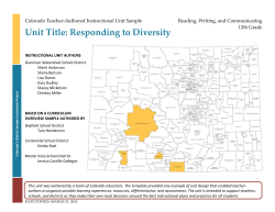 Instructional Unit - Colorado Department of Education