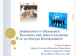 Andragogy vs Pedagogy - Hostos Social Network