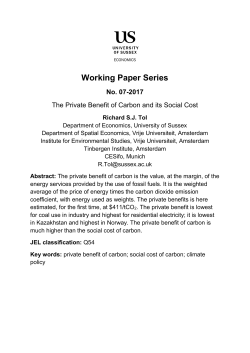 The Private Benefit of Carbon and its Social Cost
