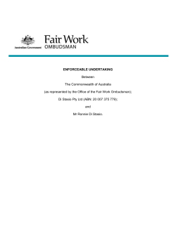 Di Stasio Pty Ltd Enforceable Undertaking