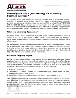 Licensing &ndash; is this a good business overseas? is this a good strategy