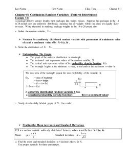 Uniform Distribution Notes