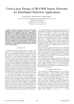 Cross-Layer Design of IR-UWB Sensor Networks for Distributed