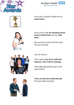 Every year, Southern Health has an award show. Some of our staff