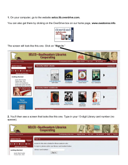 1. On your computer, go to the website selco.lib.overdrive.com. You