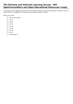 The Extreme and Informal Learning Survey