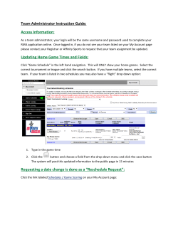 Team Administrator Instruction Guide: Access Information: Updating
