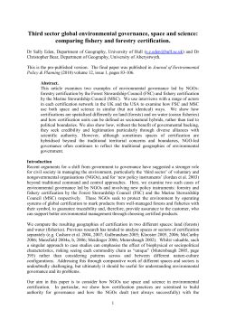 Third-sector environmental governance and the problems of