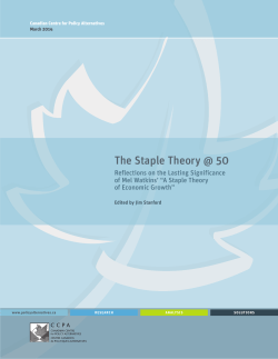 A Staple Theory - Canadian Centre for Policy Alternatives