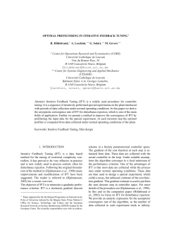 OPTIMAL PREFILTERING IN ITERATIVE FEEDBACK TUNING 1 R