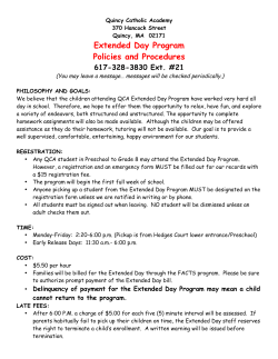 Extended Day Program Policies and Procedures