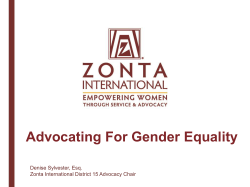 Advocating for Gender Equality - Zonta North American Inter