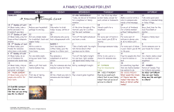A FAMILY CALENDAR FOR LENT