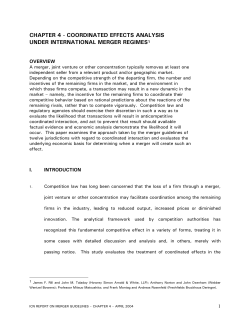 COORDINATED EFFECTS ANALYSIS - International Competition