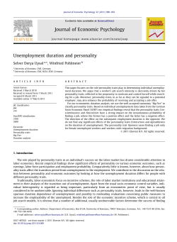Unemployment duration and personality