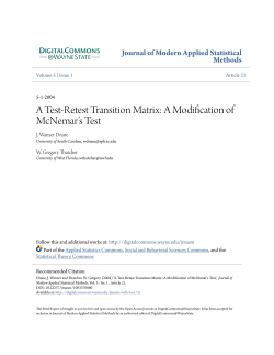 A Test-Retest Transition Matrix - Digital Commons@Wayne State