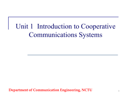 Introduction to Cooperative Communications Sau