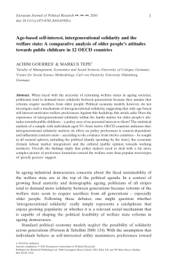 Age-based self-interest, intergenerational solidarity