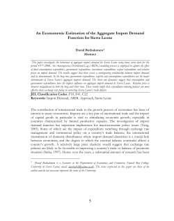 5 An Econometric Estimation of the Aggregate Import Demand