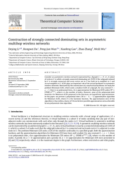Theoretical Computer Science Construction of strongly connected