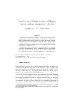 Price-Setting of Market Makers: A Filtering Problem with an