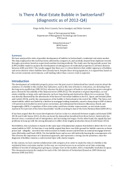 Is There A Real Estate Bubble in Switzerland? (diagnostic as