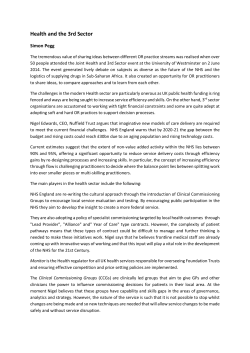 Health and the 3rd Sector