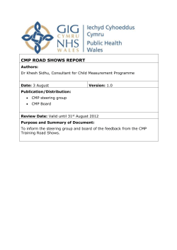 CMP Road Show Report August 2012 final (2