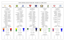men`s central league team lists - round 1 (1-2 april