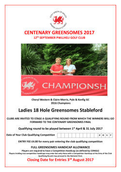 Entry Form - Golf Union Of Wales