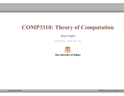 COMP3310: Theory of Computation