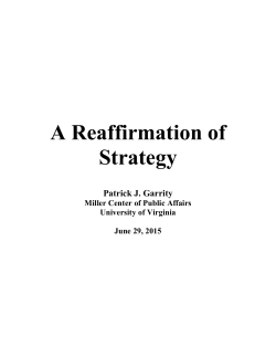 A Reaffirmation of Strategy - Classics of Strategy and Diplomacy
