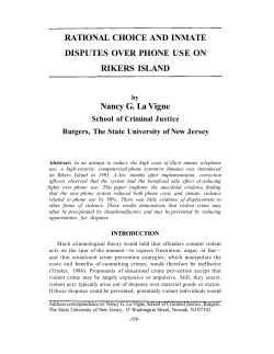 rational choice and inmate disputes over phone use on rikers