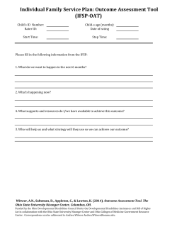 Outcome Assessment Tool (IFSP-OAT)