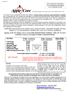 The Apple Core Ad rates